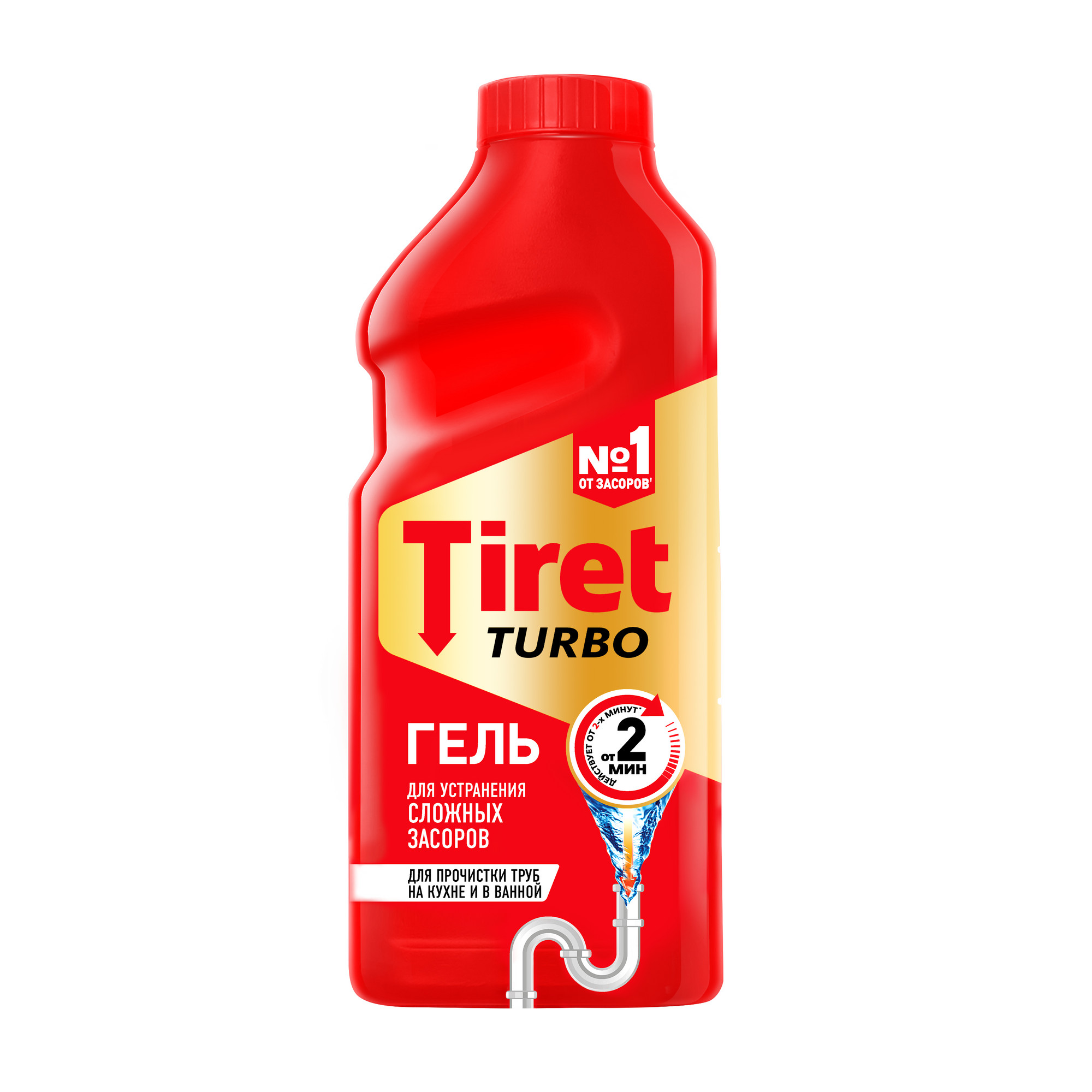 Гель Tiret Turbo для чистки труб 500 мл гель для прочистки труб mr muscle против трудных засоров 500 мл
