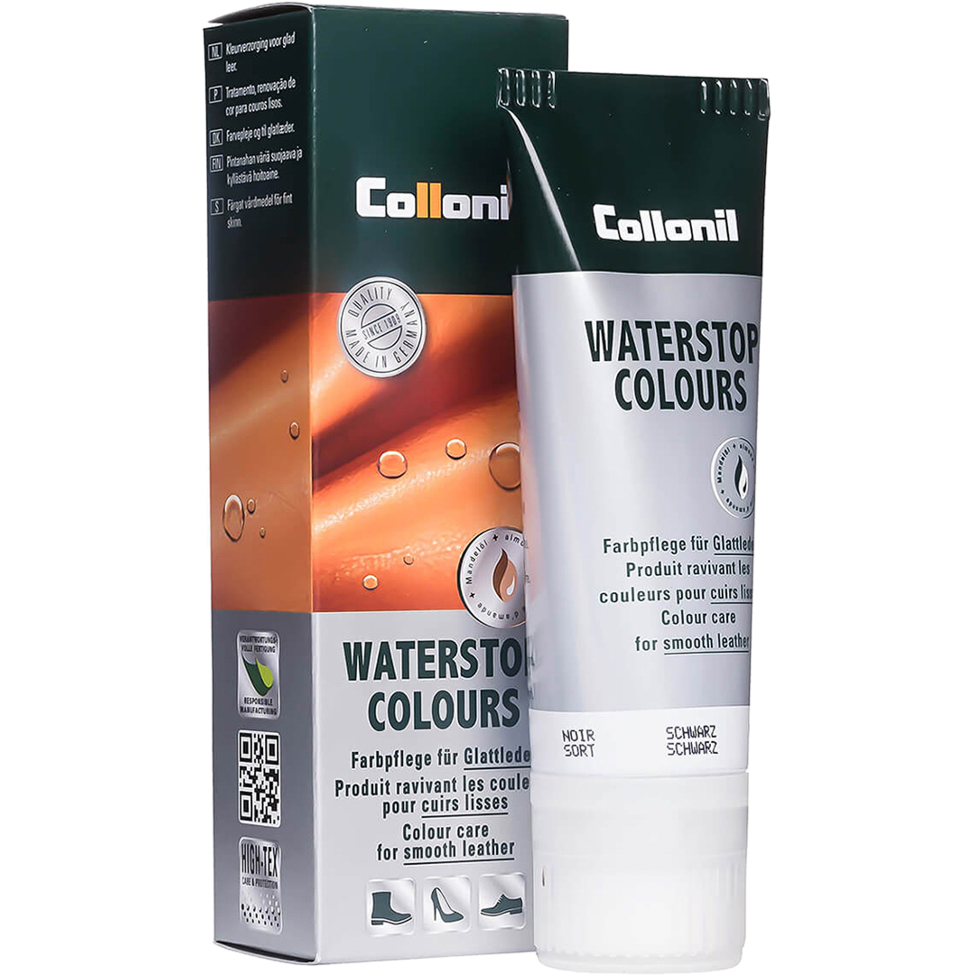 Крем Collonil Waterstop Colours водоотталкивающий черный 75 мл крем collonil nano protection shoe cream водоотталкивающий бес ный 50 мл