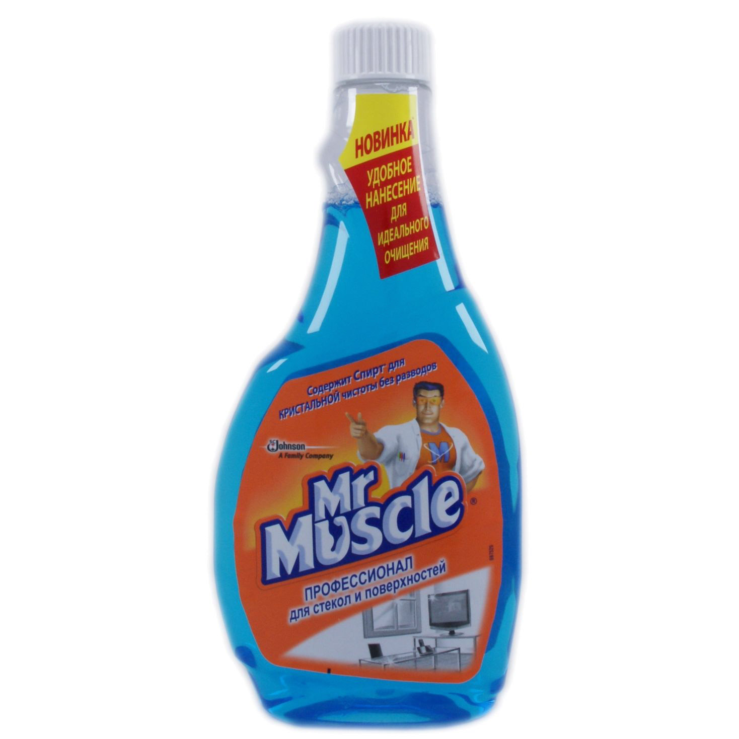 Жидкость Mr. Muscle Профессионал для стекол и поверхностей со спиртом сменный блок 500 мл средство для мытья стекол mr muscle профессионал запасной блок 500 мл