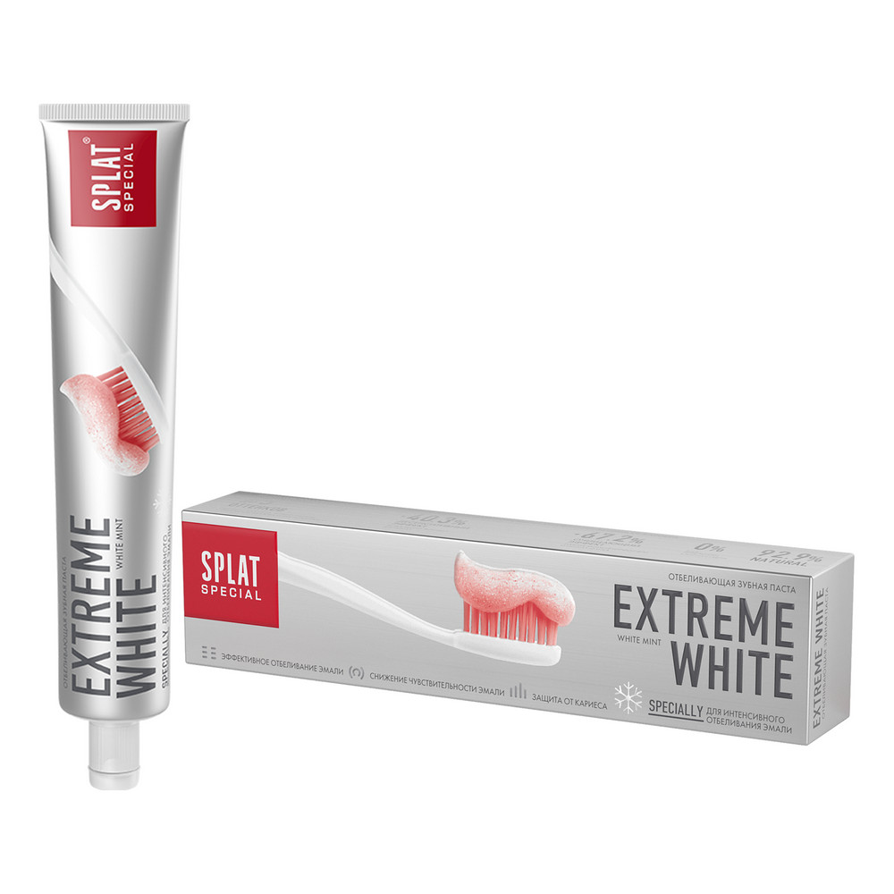 Отбеливающая зубная паста для эффективного отбеливания эмали SPLAT Special EXTREME WHITE ЭКСТРА ОТБЕЛИВАНИЕ, 75 мл