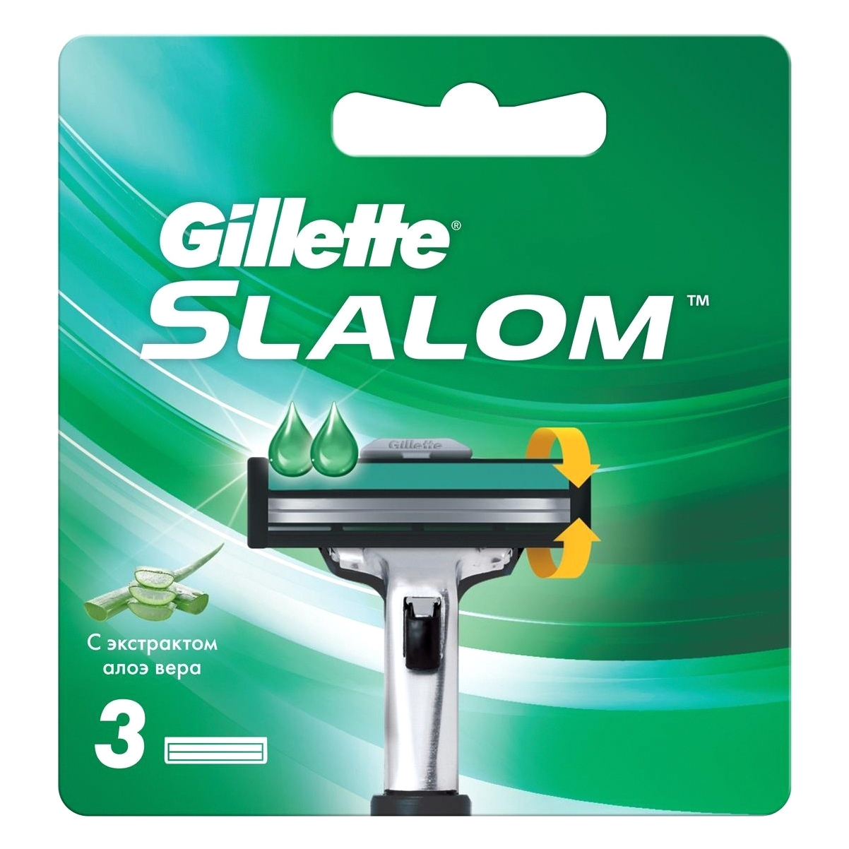 Сменные кассеты для бритья Gillette Slalom 3 шт gillette сменные кассеты mach3 turbo 6 шт