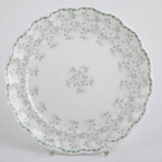 Набор тарелок мелких Hatori Джулия Грин  21.5 см 6 шт, цвет белый - фото 1