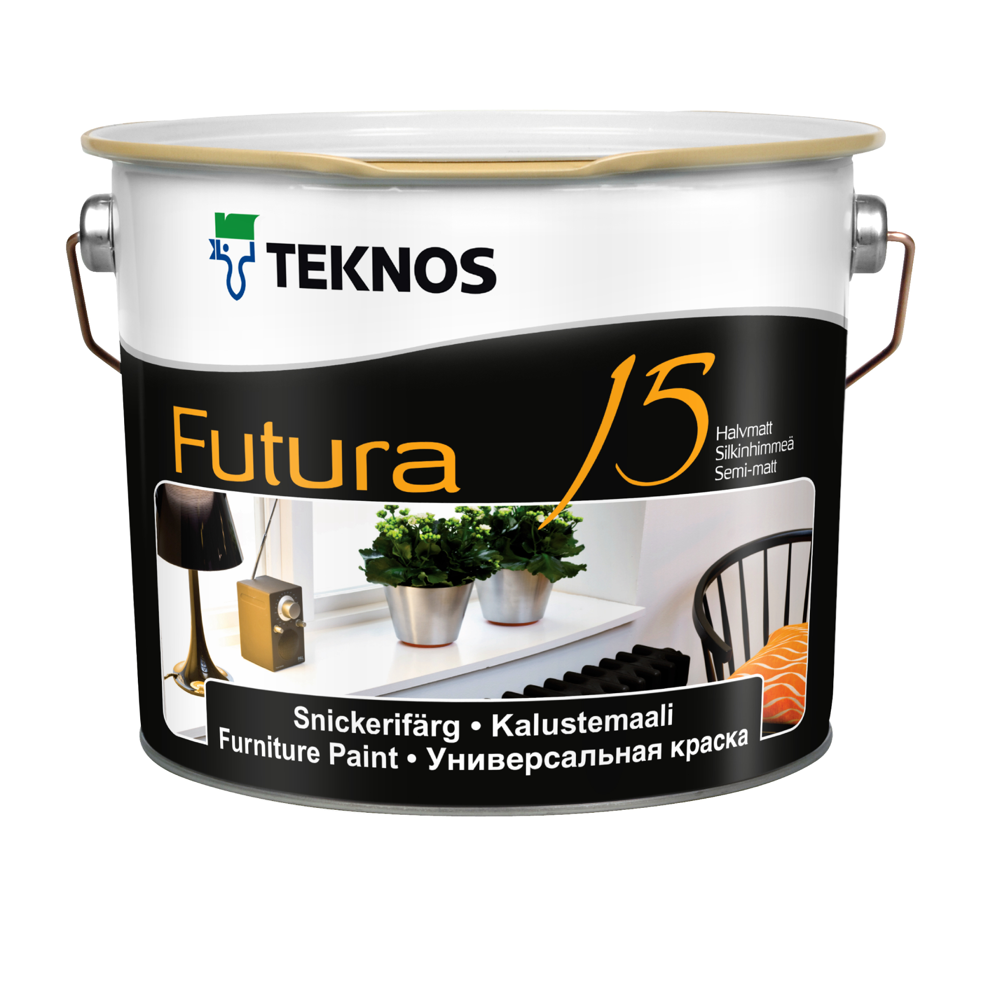 Краска полуматовая бесцветная Teknos Futura 15 РМ3 3/2,7 л