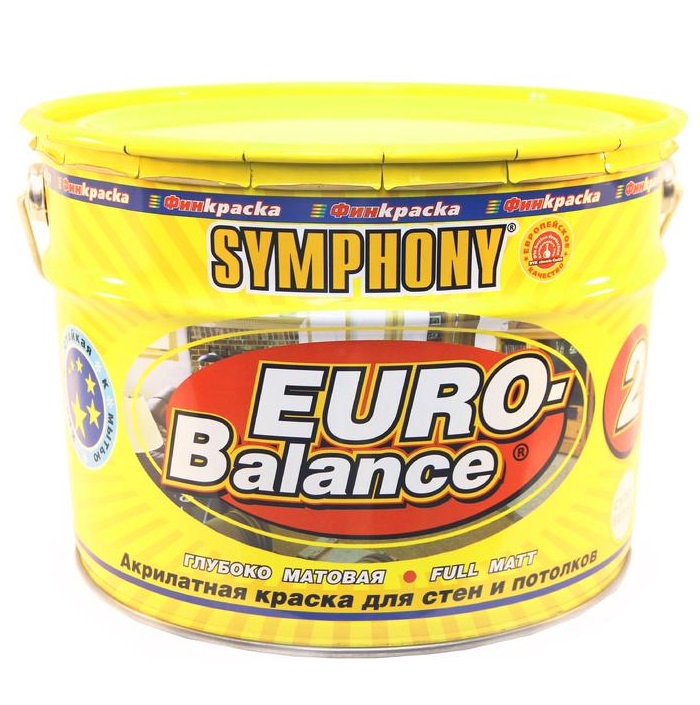 Краска в/э Symphony Euro-Balance 2 2.7л металлическое ведро краска в э symphony euro balance 2 9л пластиковое ведро