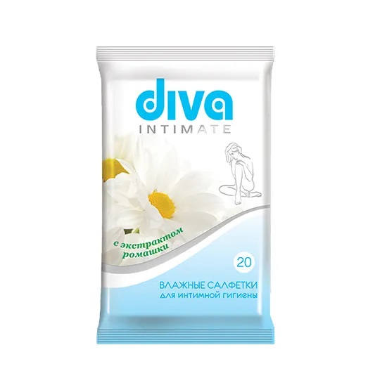 Салфетки влажные Diva  для интимной гигиены 20 шт салфетки для интимной гигиены lactacyd 15 шт