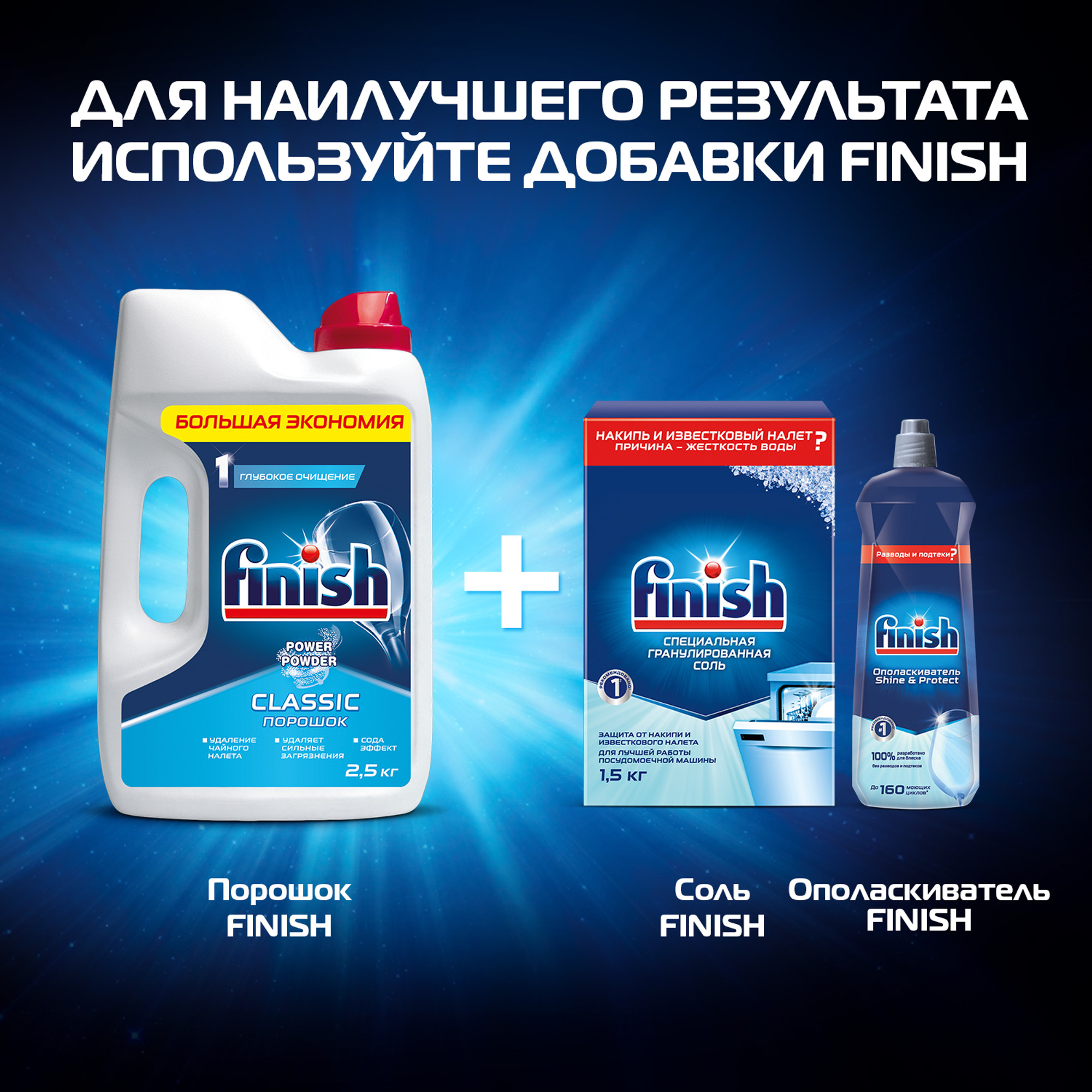 Порошок Finish Classic для мытья посуды в ПММ 2.5 кг Вид№3