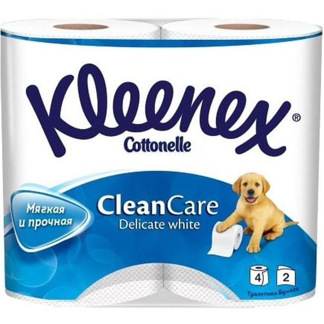 Туалетная бумага Kleenex Delicate White 2-х слойная 4 шт белая туалетная бумага tork белая 2 хслойная 4 рулона