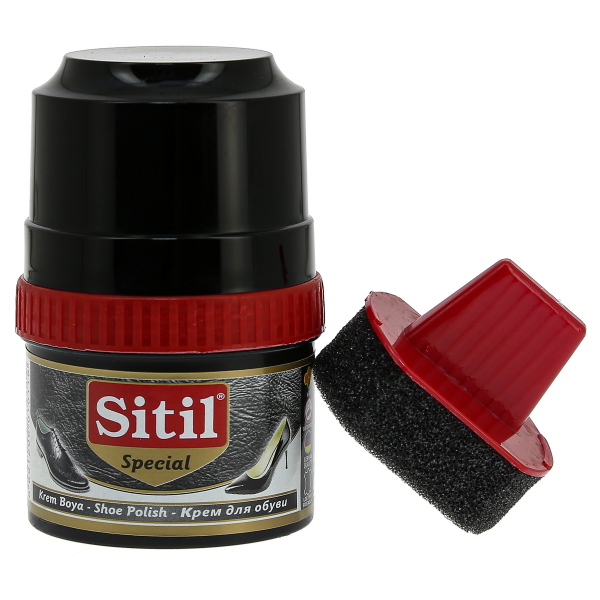 Крем-блеск Sitil Shoe Polish для гладкой кожи, цвет черный, 60 мл воск salton для обуви из гладкой кожи в банке черный 75 мл