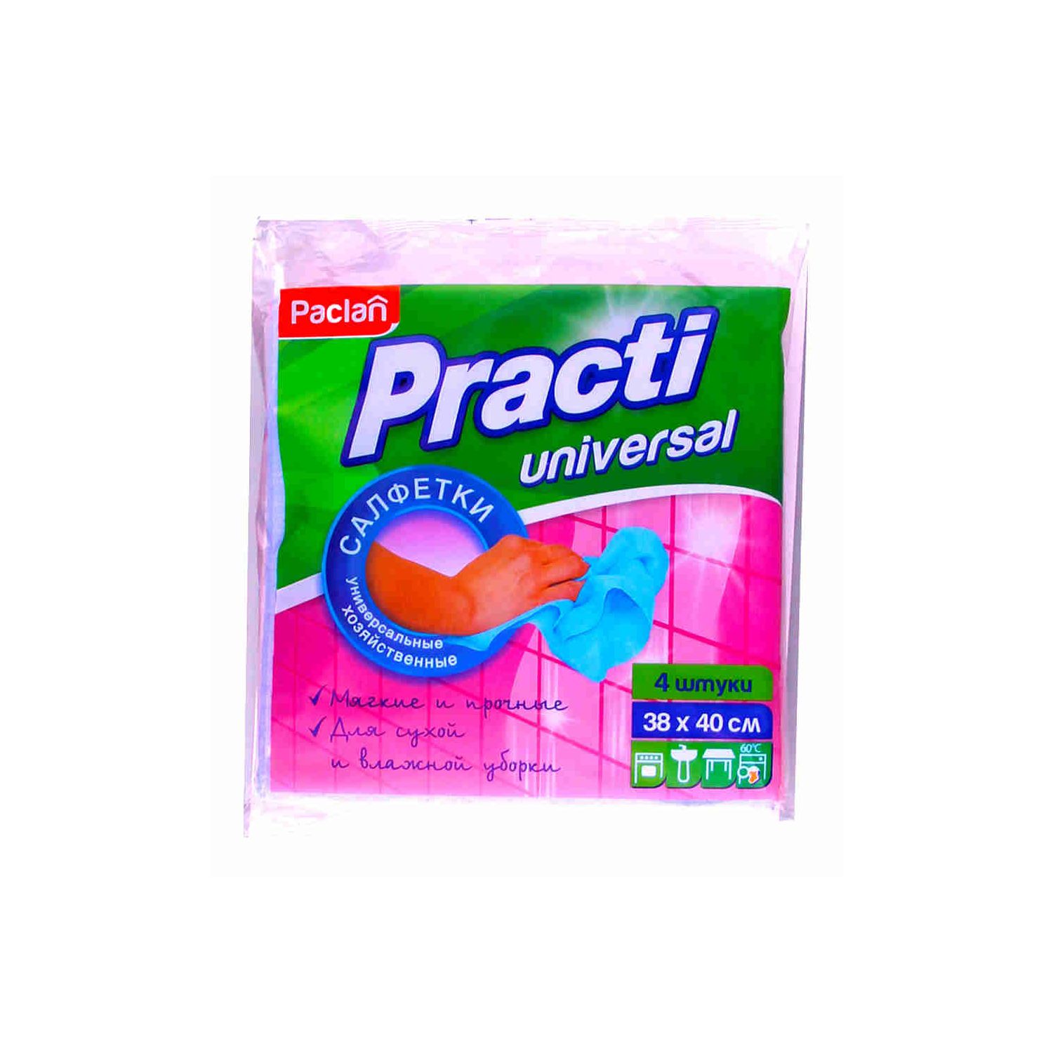 Набор универсальных салфеток для уборки Paclan Pract 4 шт