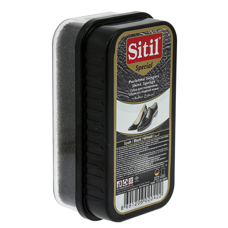 Губка Sitil для полировки обуви из гладкой кожи губка salton с дозатором для гладкой кожи черная