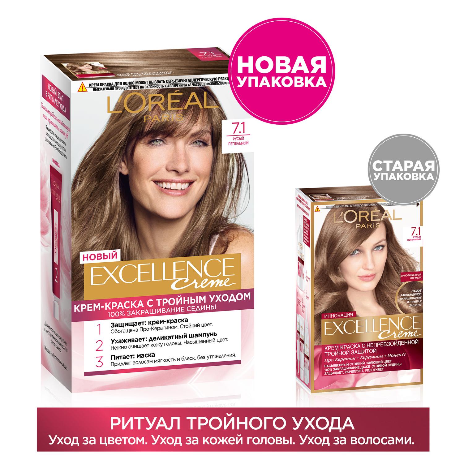 Краска L’Oreal Excellence Creme 7.1 Русый пепельный (A0693101) Вид№5