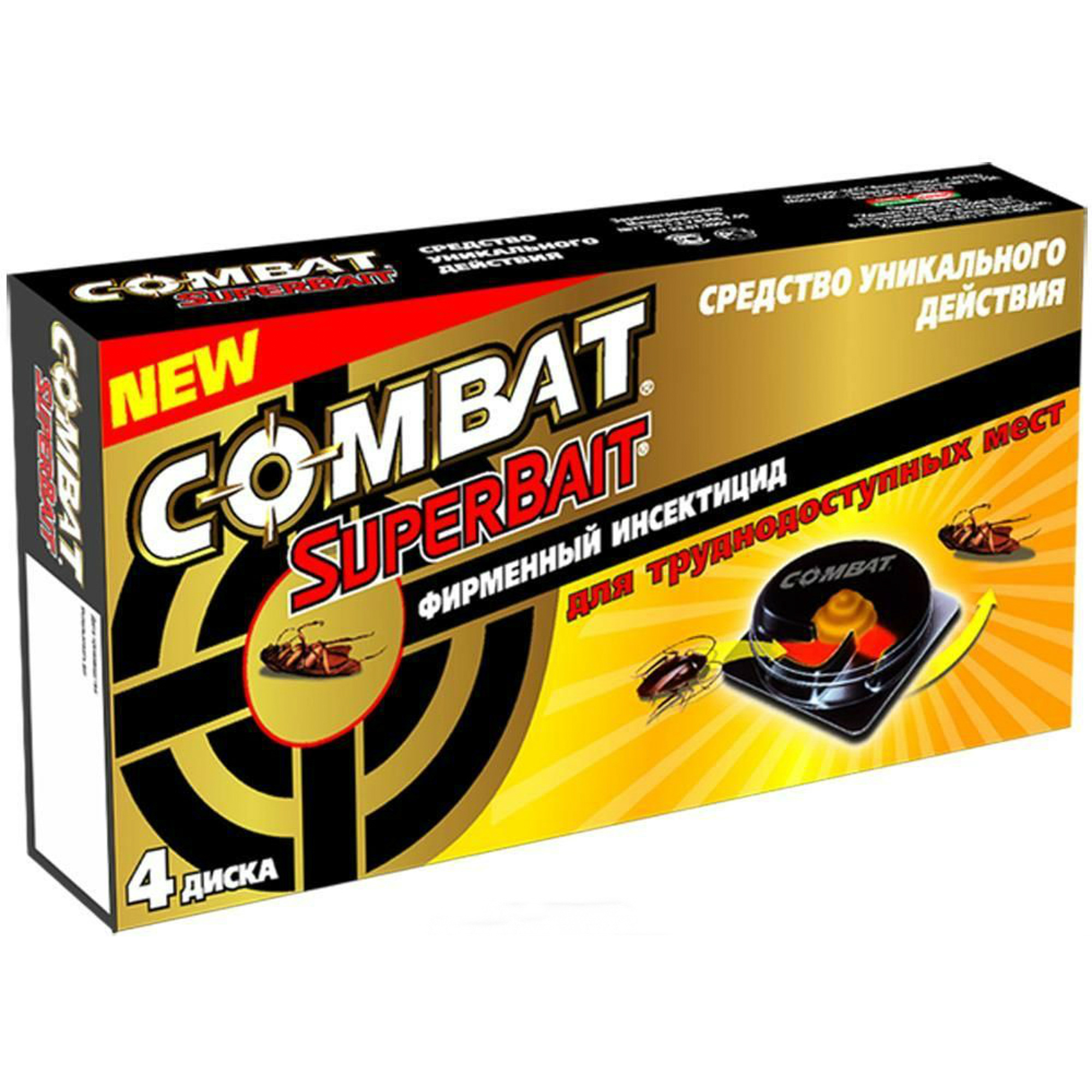 Ловушка для тараканов Combat super bite 4шт ловушки для тараканов combat super bait 6 шт