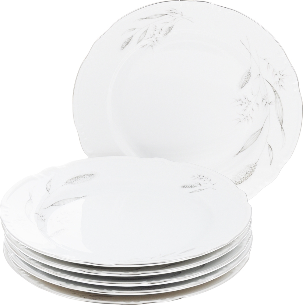 Тарелка мелкая Thun Констанция 24 см серебристые колосья тарелка десертная thun констанция 19 см декор