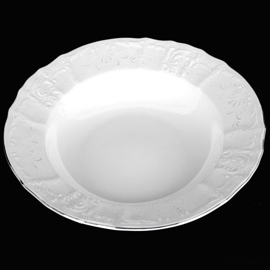 Набор тарелок Bernadotte Деколь, отводка платина 25 см 6 шт набор тарелок 19 см 6 шт cmielow рококо отводка платина 264398