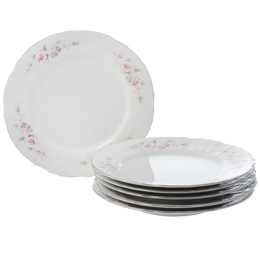 Набор тарелок мелких Thun Конкордия 25 см отводка платина набор мелких тарелок thun menuet декор роза 24 см 6 шт