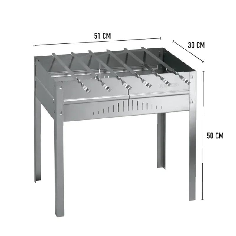 фото Мангал forester разборный с 6 шампурами 50,5х31х51 см for-bc-779