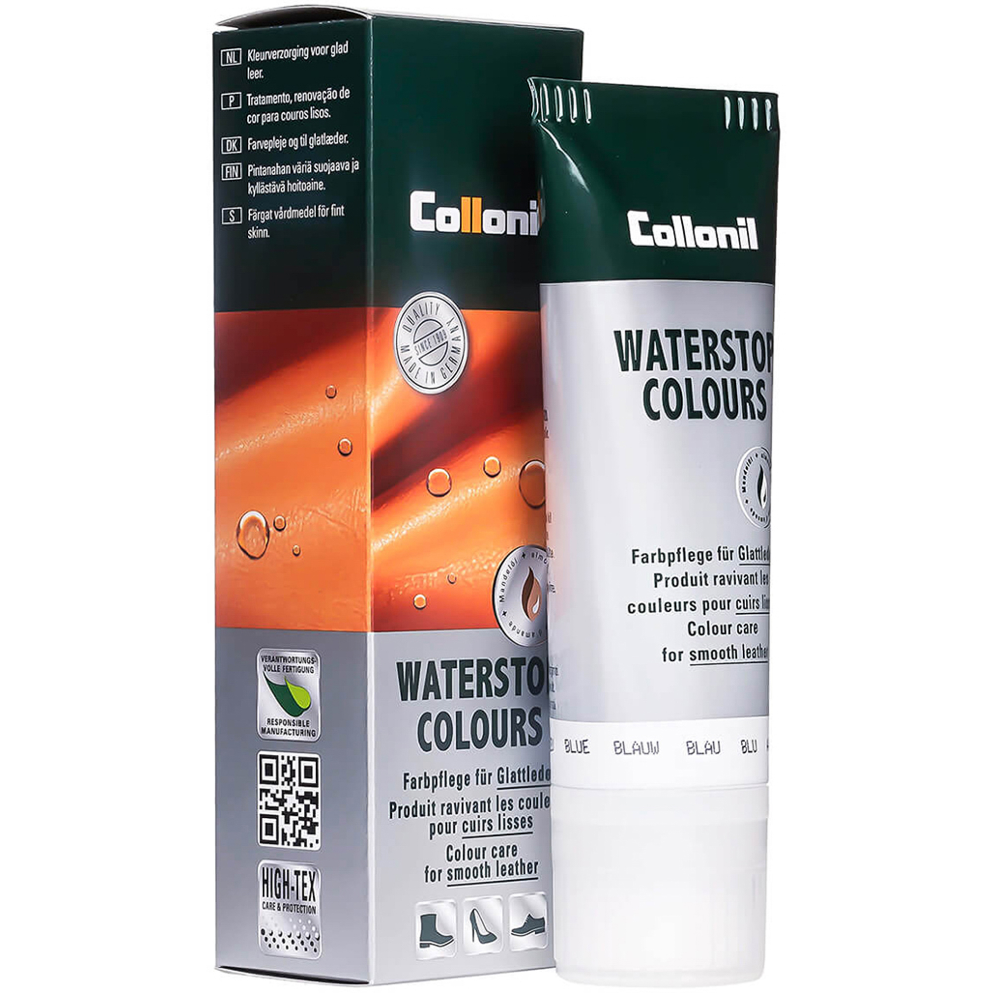 Крем Collonil Waterstop Colours водоотталкивающий синий 75 мл спрей collonil waterstop spray 400 мл