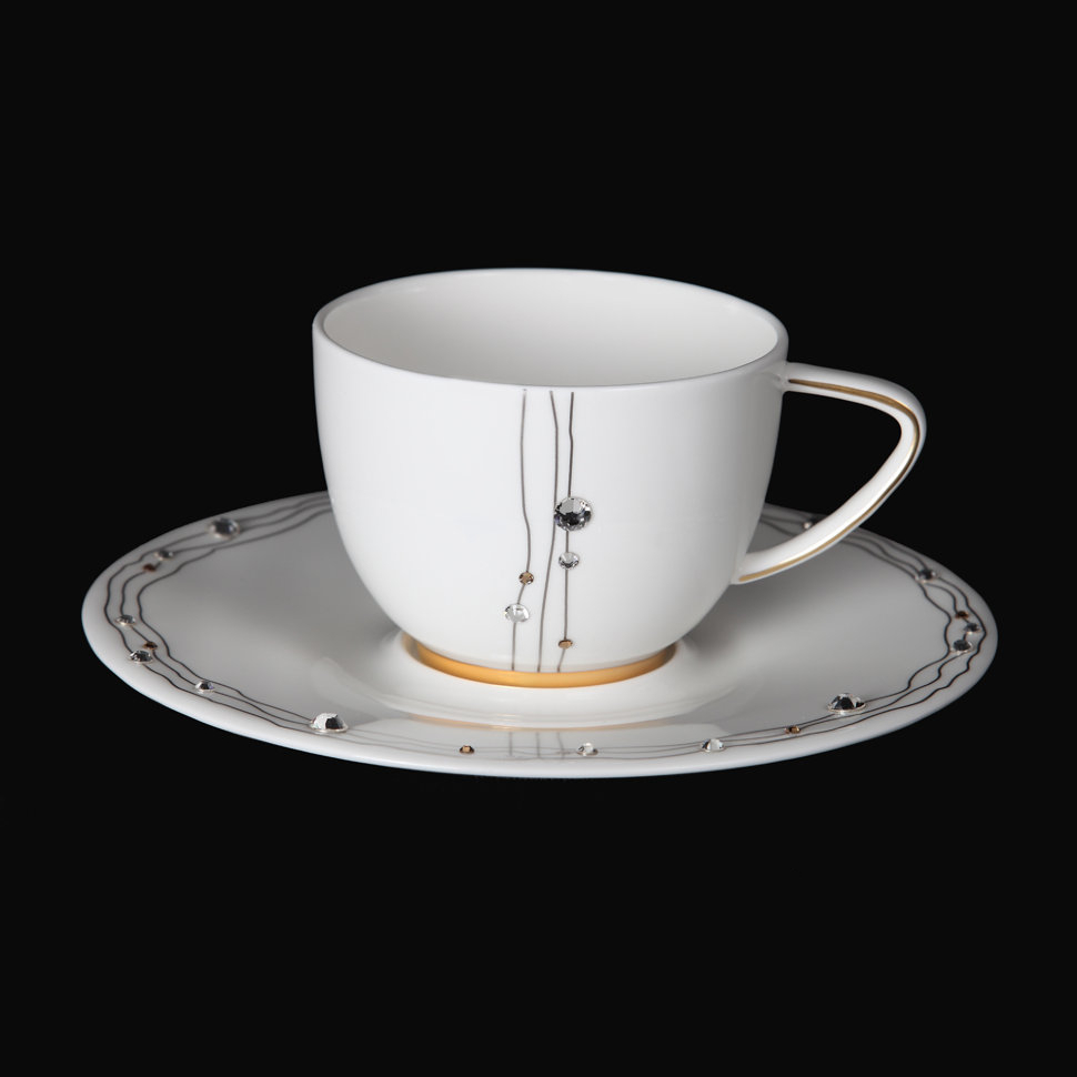 Чайная пара Hankook/Prouna Юпитер с кристаллами Swarovski 250 мл чашка блюдце hankook prouna ирис эспрессо 100 мл