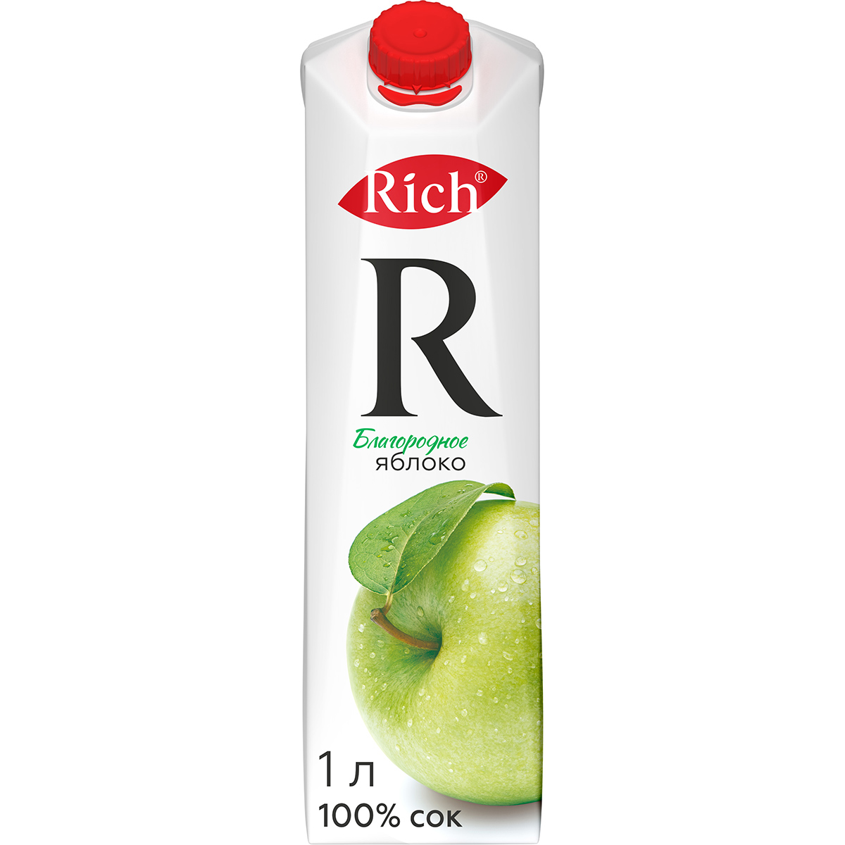 Сок Rich яблочный осветленный 100% 1 л сок фрутоняня яблоко осветленный 0 2 литра 9 шт в уп