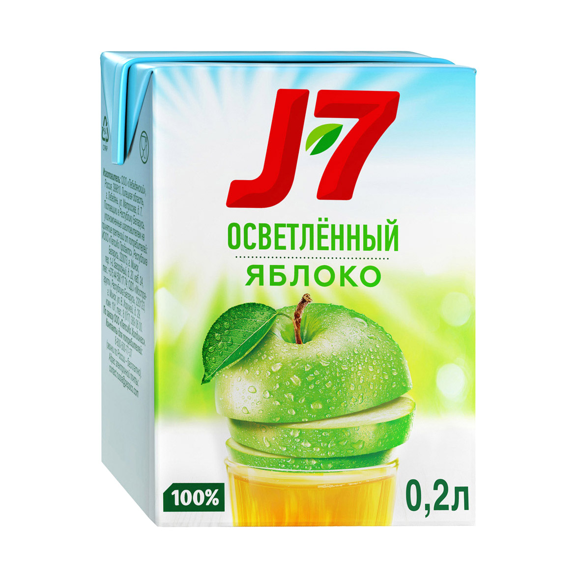 Сок J7 Яблоко осветленный 200 мл нектар добрый яблоко черноплодная рябина малина 1 литр