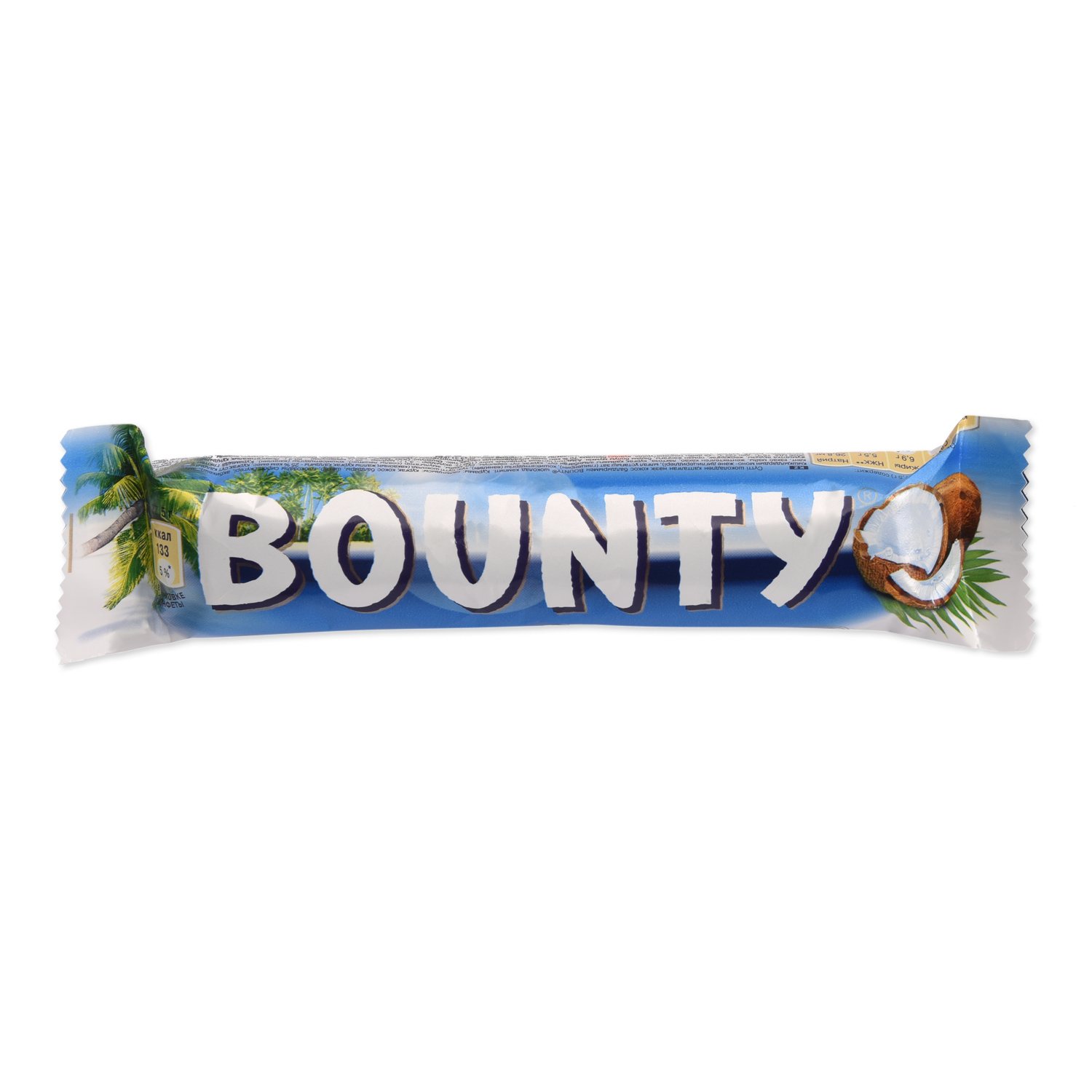 Шоколадный батончик Bounty, 55 г батончик шоколадный импульс 16 г