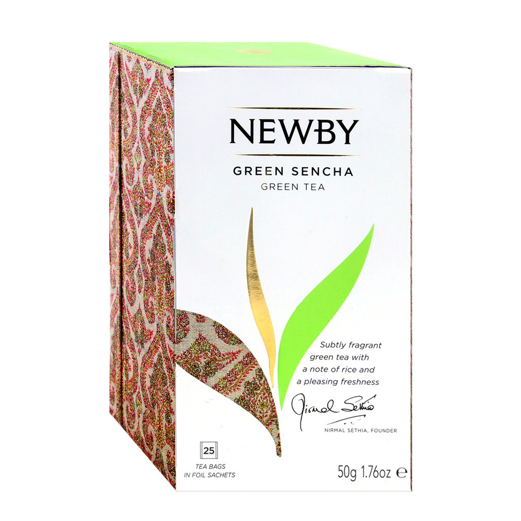 чай pausa зеленый сенча 100 г мягкая упаковка Чай зеленый Newby Зеленая Сенча 25 пакетиков