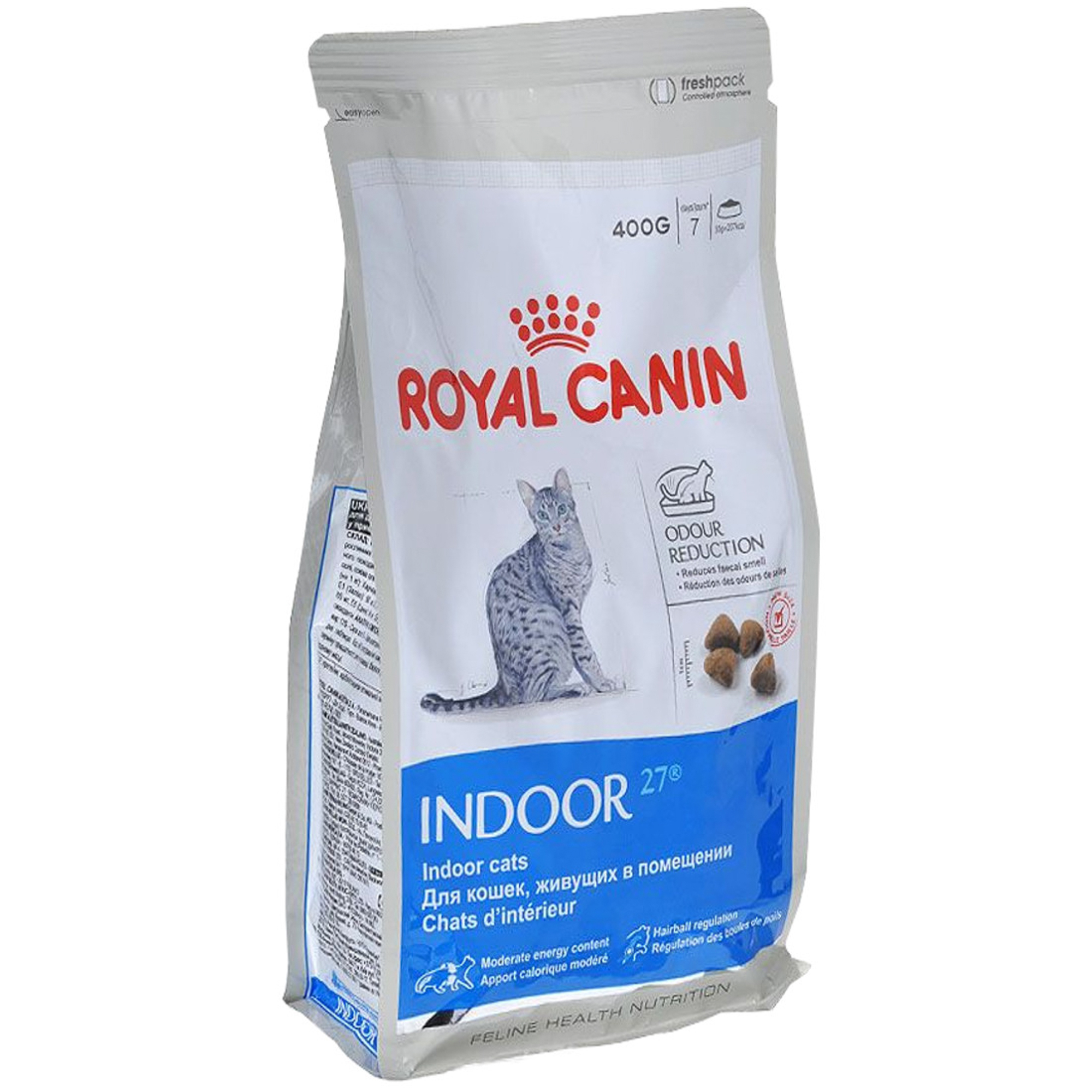 Корм для кошек ROYAL CANIN Indoor 27 для домашних, птица 400г корм для собак royal canin size x small adult для миниатюрных пород от 10 месяцев до 8 лет птица 1 5 кг