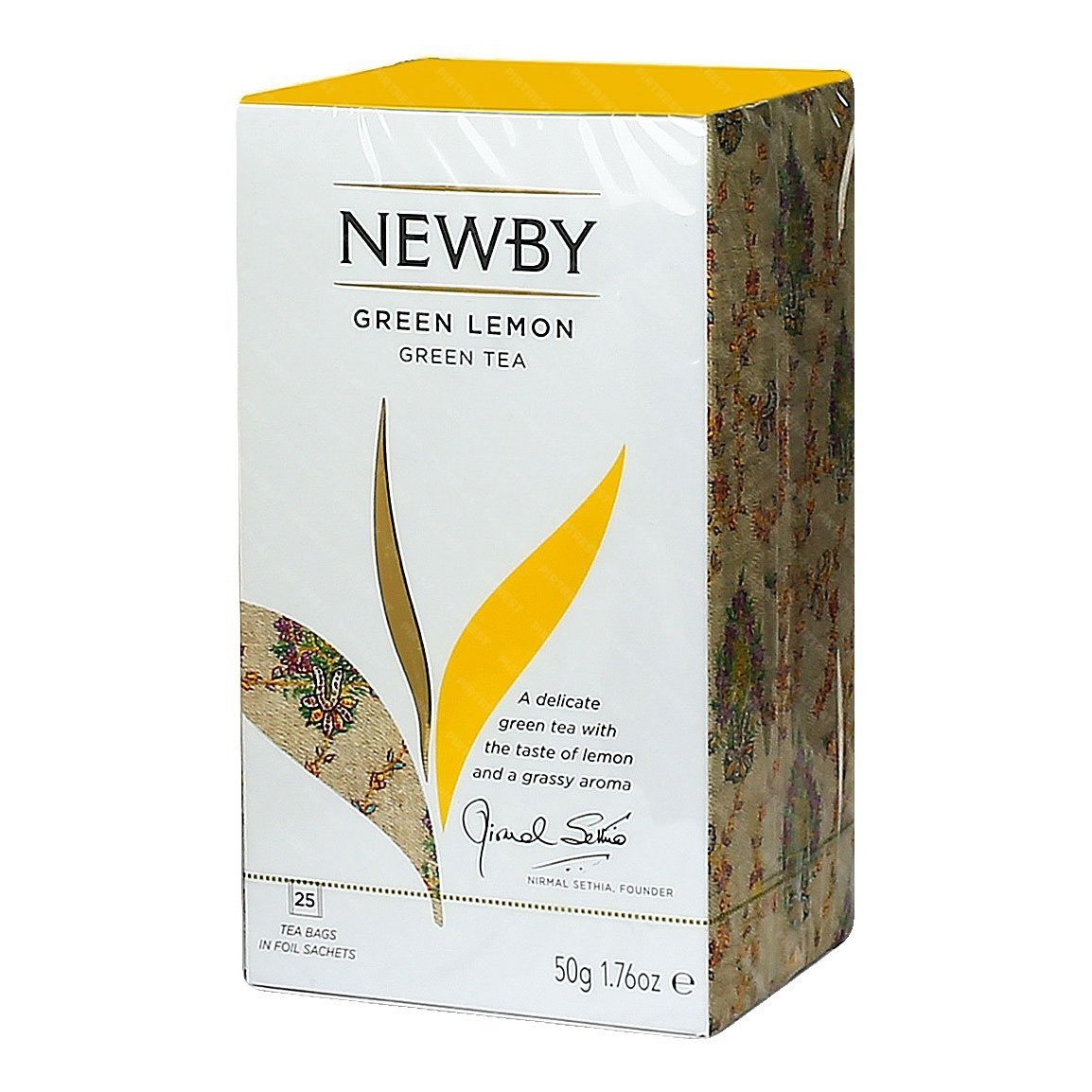 Чай зеленый Newby Green Lemon 25 пакетиков чай зеленый newby жасминовая принцесса в пирамидках 15 пакетиков