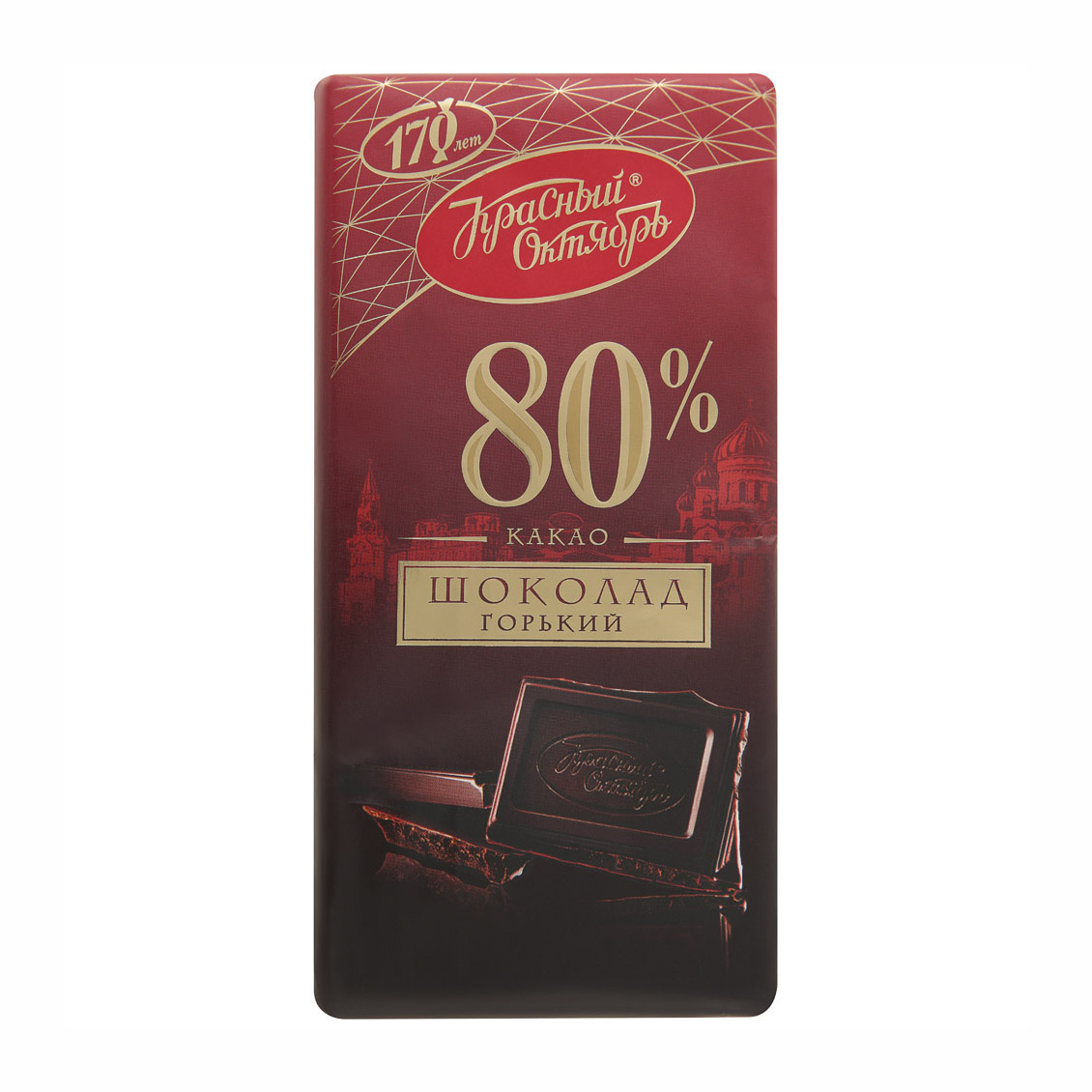 Шоколад Красный Октябрь горький 80% какао 75 г какао порошок rioba 100 гр