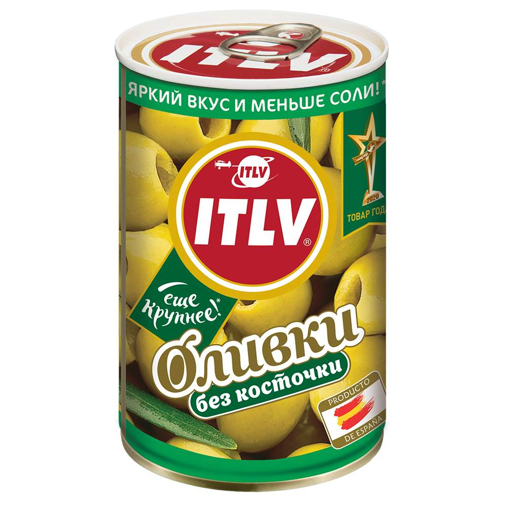 цена Оливки ITLV без косточки, 314 мл