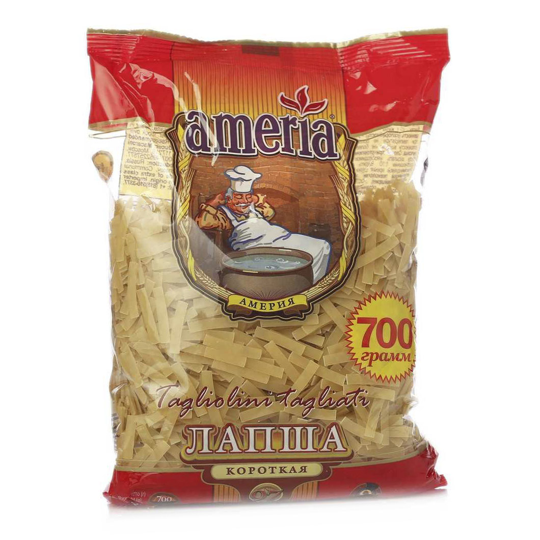 Макаронные изделия Ameria Лапша короткая №97 400 г лапша пшеничная удон metro chef 500 гр
