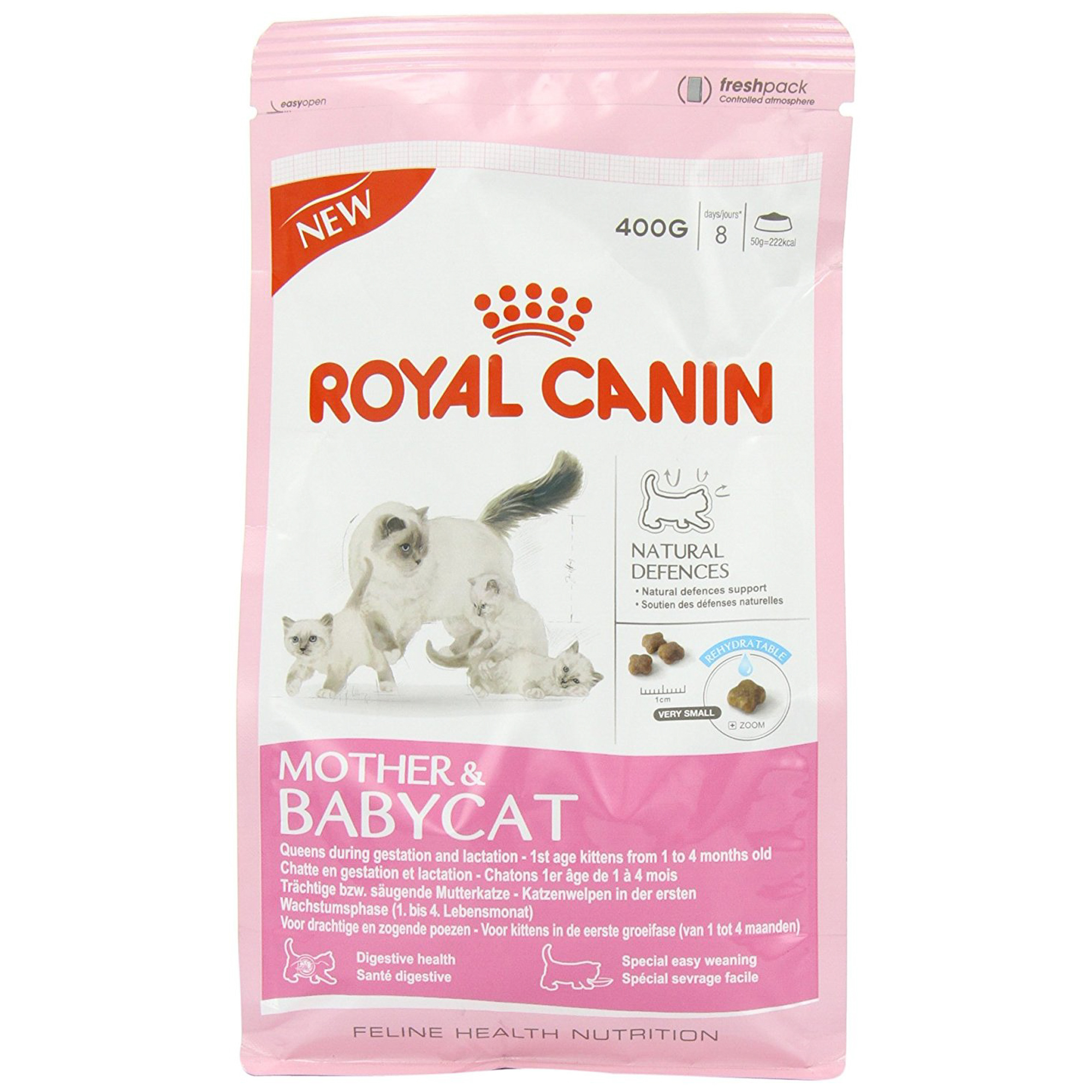 Корм для кошек ROYAL CANIN Mother & Babycat для котят в возрасте от 1 до 4-х месяцев, беременных и лактирующих кошек, 400г корм для кошек royal canin mother
