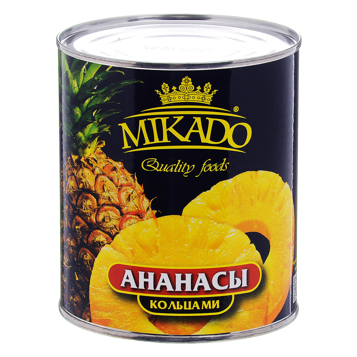 Кольца ананаса Mikado в сиропе 0,825 г кисломолочный продукт actimel виноград персик и ананас 2 2% бзмж 95 гр