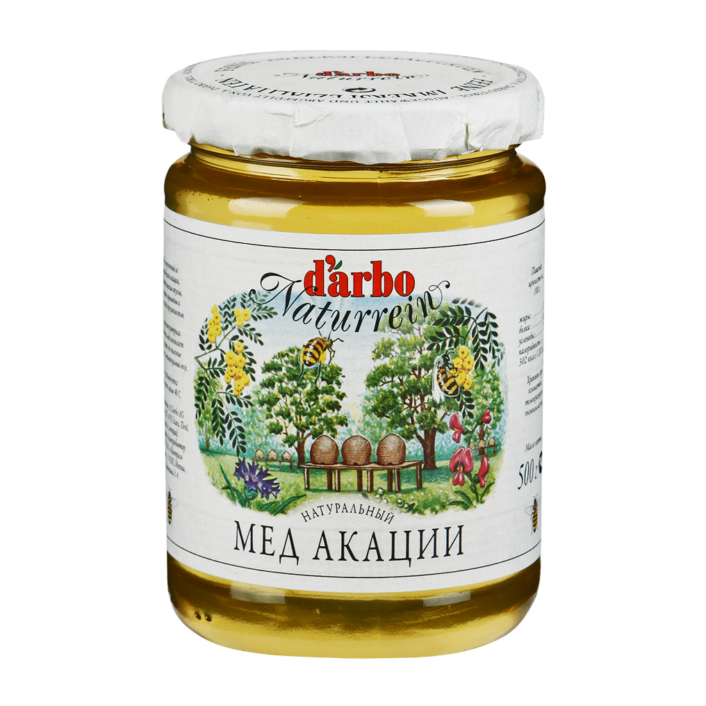 Мёд акации D`Arbo Naturrein 500 г мёд натуральный d arbo naturrein лесных цветов диспенсер 300 г