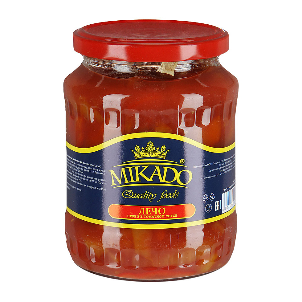 Лечо Mikado в томатном соусе 670 г килька балтийская знаток прод по мексикански в томатном соусе 240 г