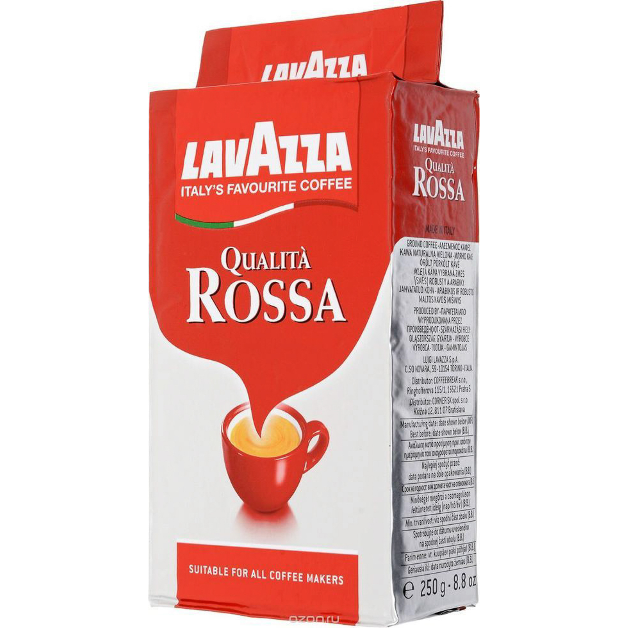 Кофе молотый Lavazza Qualita Rosso 250 г кофе brai gran 100% арабика свежеобжаренный молотый в фильтр пакете 8 шт по 8 гр