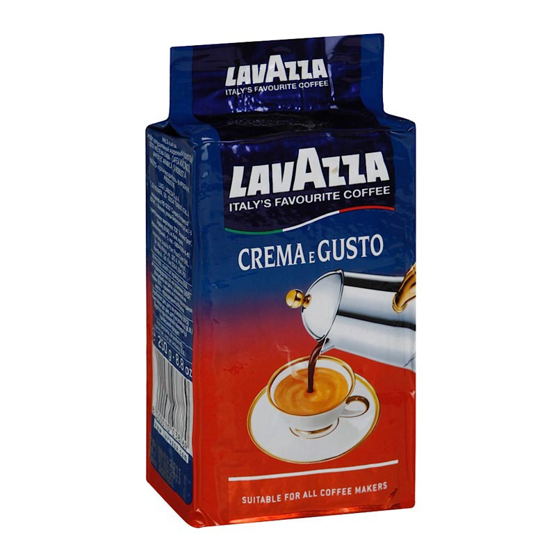 Кофе молотый Lavazza Crema Gusto 250 г кофе brai gran со вкусом рафаэлло свежеобжаренный молотый в фильтр пакете 8 шт по 8 гр