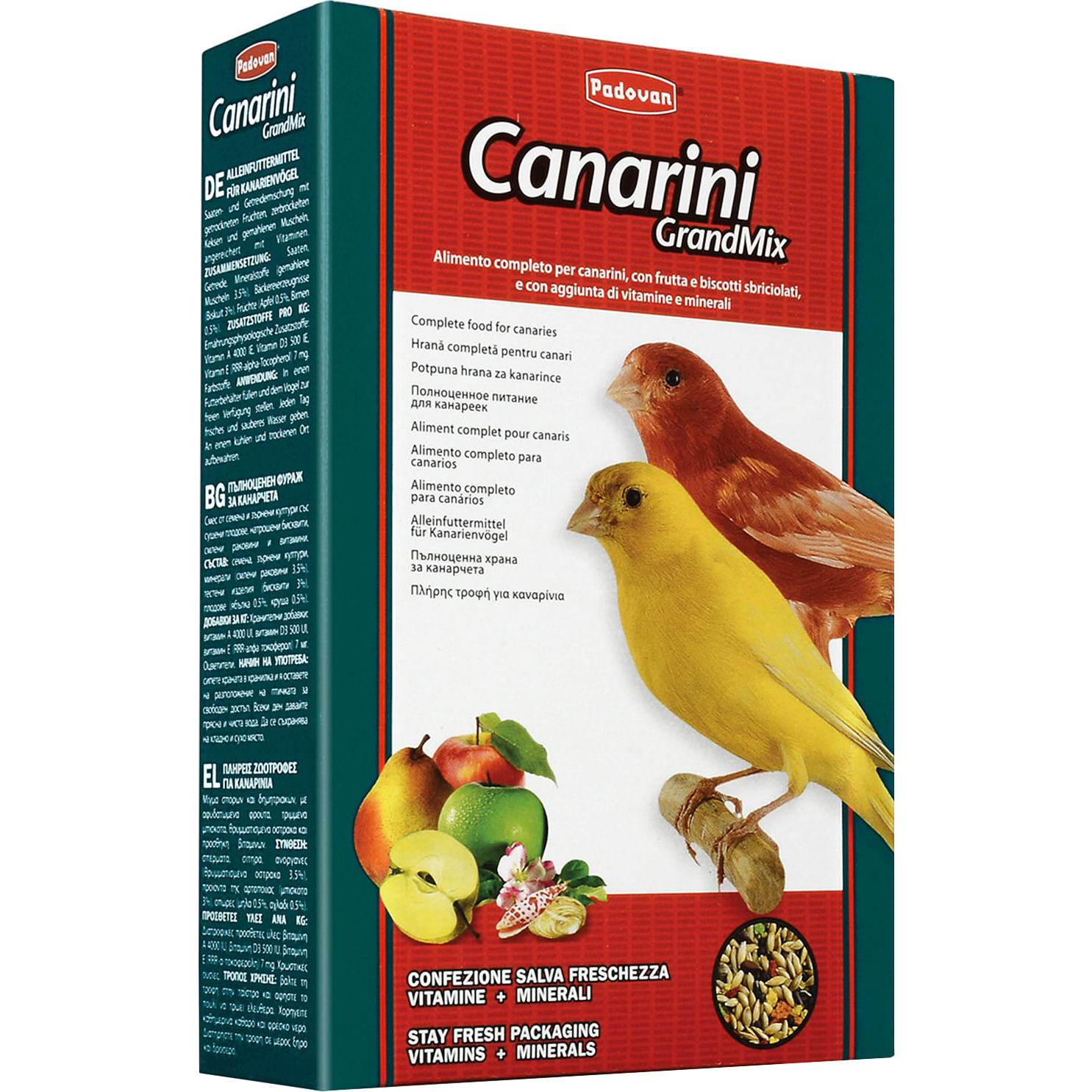 Корм для птиц Padovan GrandMix canarini Комплексный для канареек 1 кг корм для кроликов padovan premium coniglietti 2кг