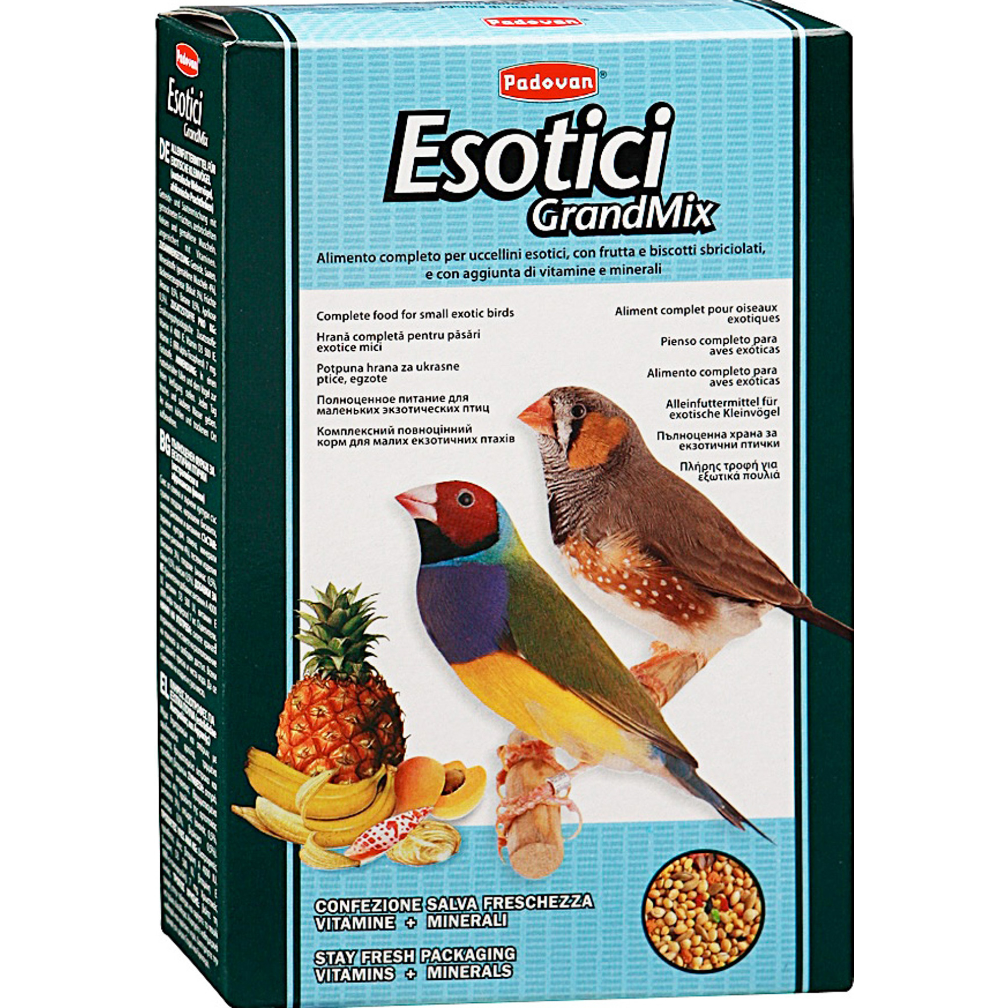Корм для птиц PADOVAN Grandmix Esotici для экзотических птиц 1кг корм для птиц рио волнистые попугайчики 500г