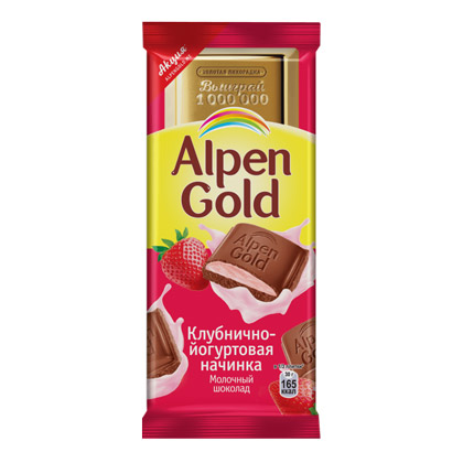 

Шоколад Alpen Gold Молочный Клубника с йогуртом 90 г