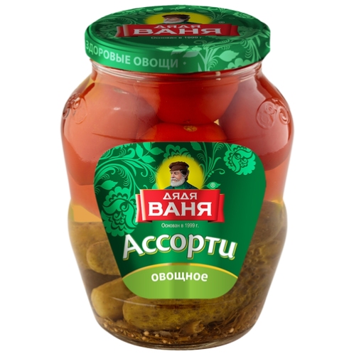 

Ассорти овощное Дядя Ваня Огурцы и томаты 1,8 кг