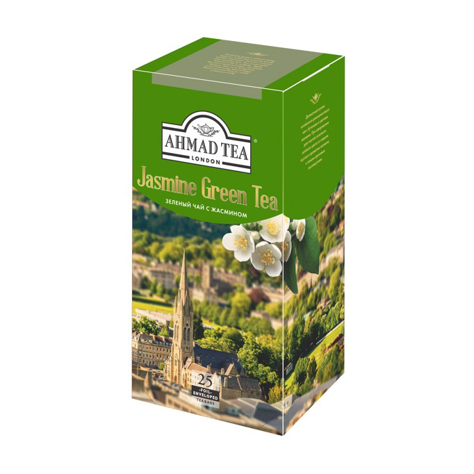 чай зеленый newby ок жасмина листовой 100 г Чай Ahmad Tea зеленый с жасмином 25 пакетиков