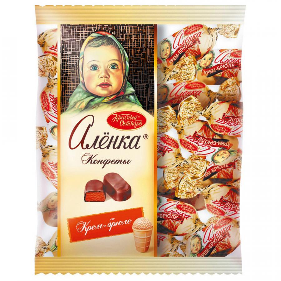 Конфеты Красный Октябрь Аленка со вкусом крем-брюле, 250 г конфеты raffaello сердце 300 гр