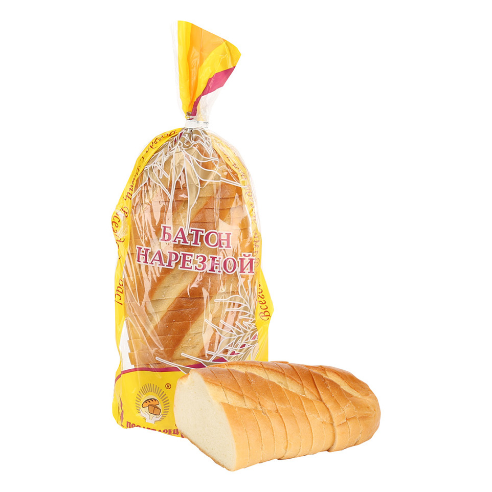 Батон Пролетарец Нарезной в нарезке 400 хлеб пролетарец дарницкий половинка в нарезке 350