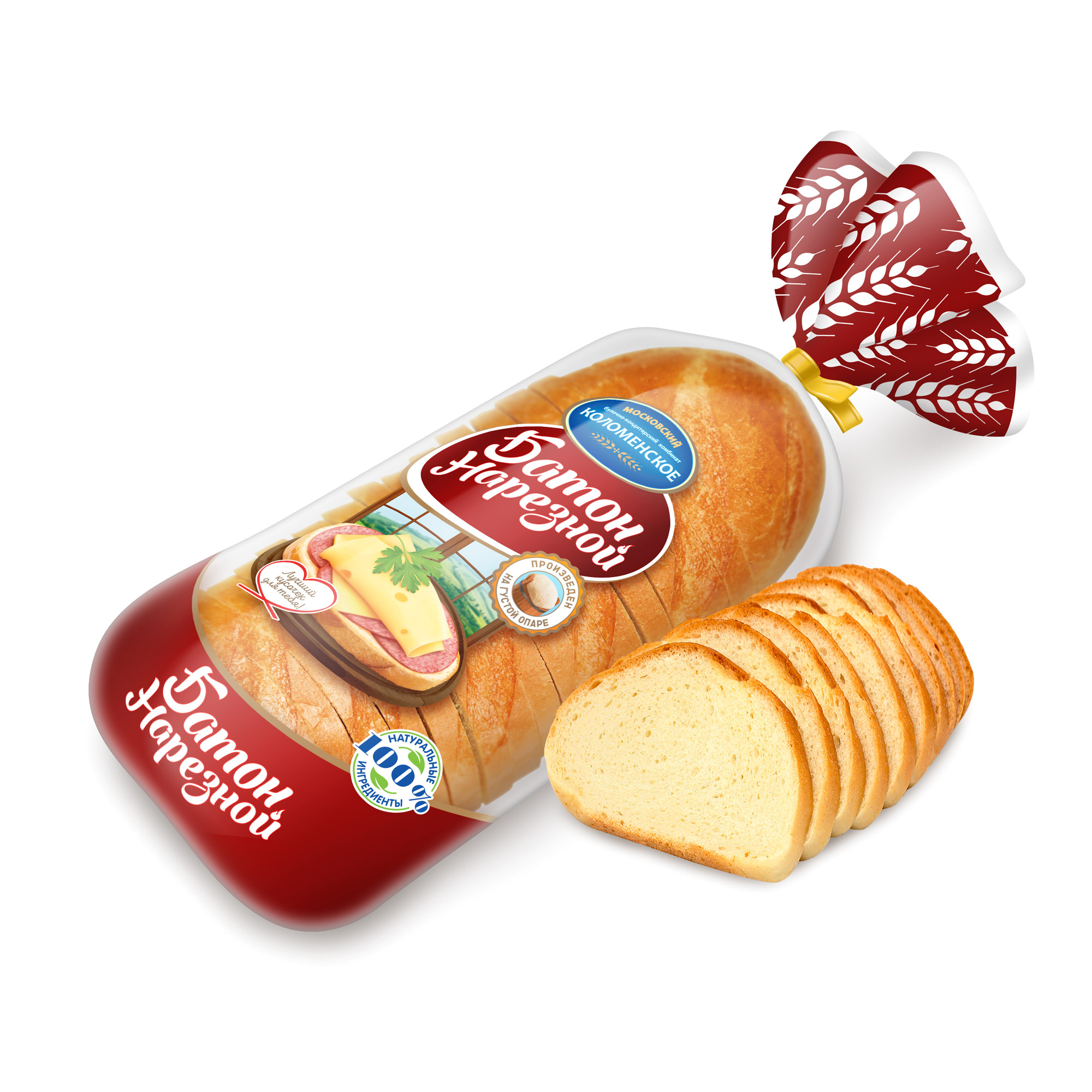 Батон нарезной Коломенское 400 г батон нижегородский хлеб нарезной 400 г