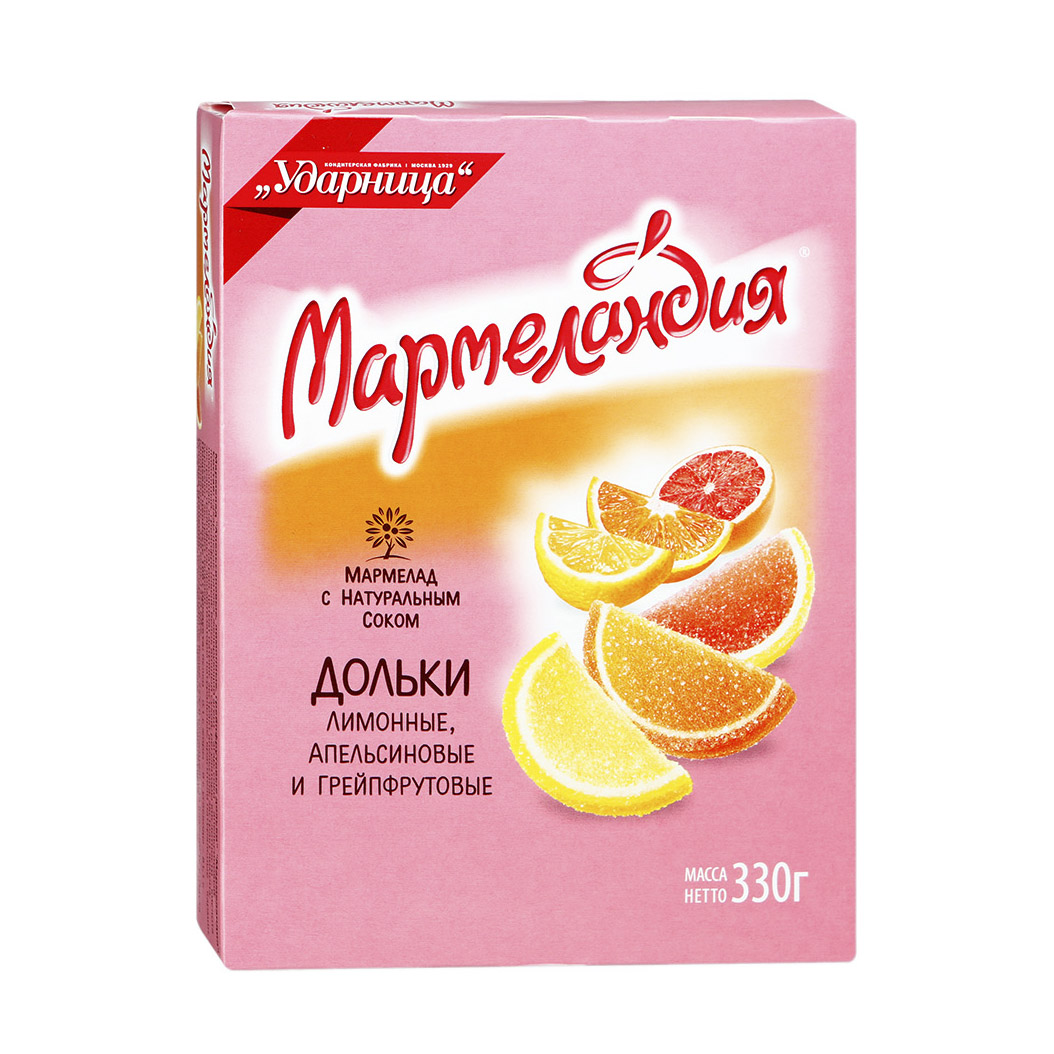 Мармелад Мармеландия дольки 3 вкуса 330 г мармелад мармеландия ударница лимоные дольки 250 гр