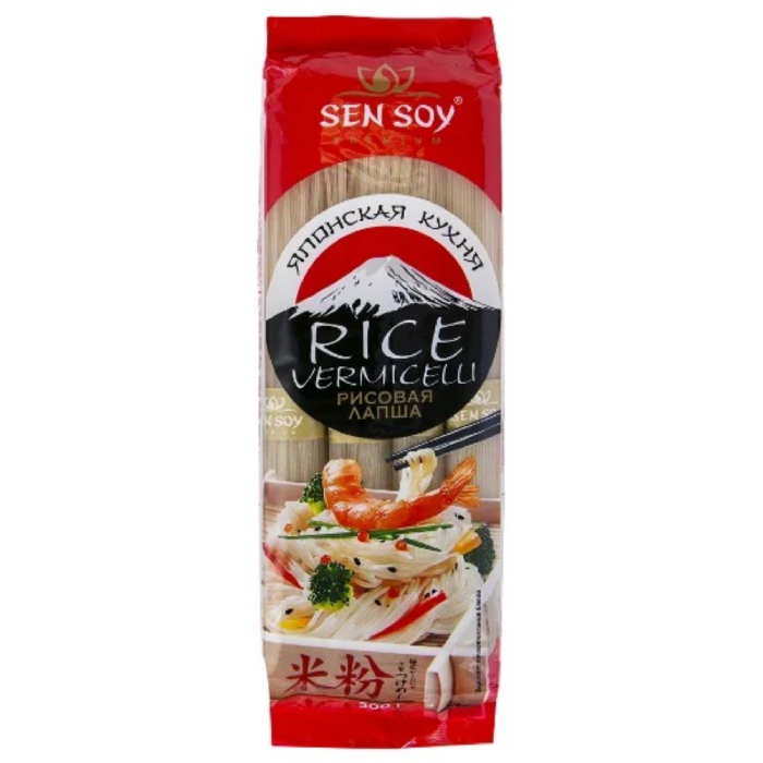 Лапша рисовая Sen Soy Rice Vermicelli, 300 г лапша роллтон куриная в тарелке по домашнему 90 гр