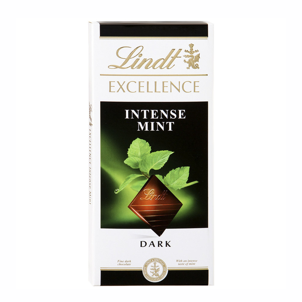 Шоколад Lindt Excellence со вкусом мяты 100 г aromako свеча мята и шоколад 100