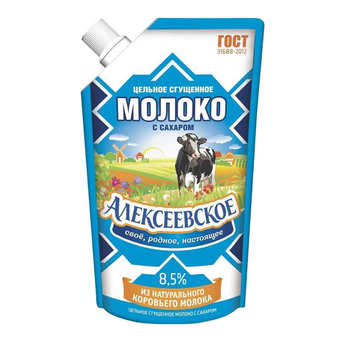 Молоко сгущенное Алексеевское 8,5% 270 г сгущенное молоко алексеевское цельное с сахаром 8 5% бзмж 360 гр