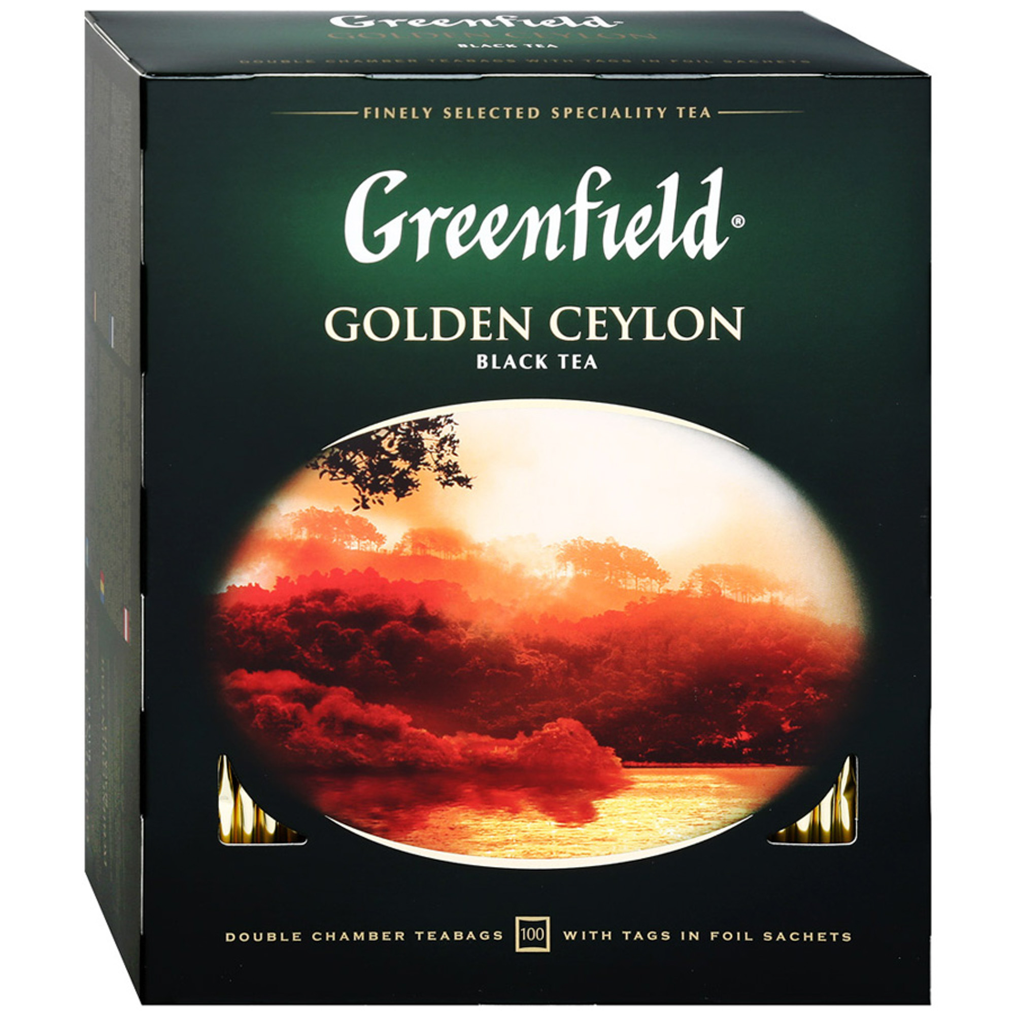 Чай черный Greenfield Golden Ceylon 100 пакетиков чай зеленый greenfield milky oolong 25 пакетиков